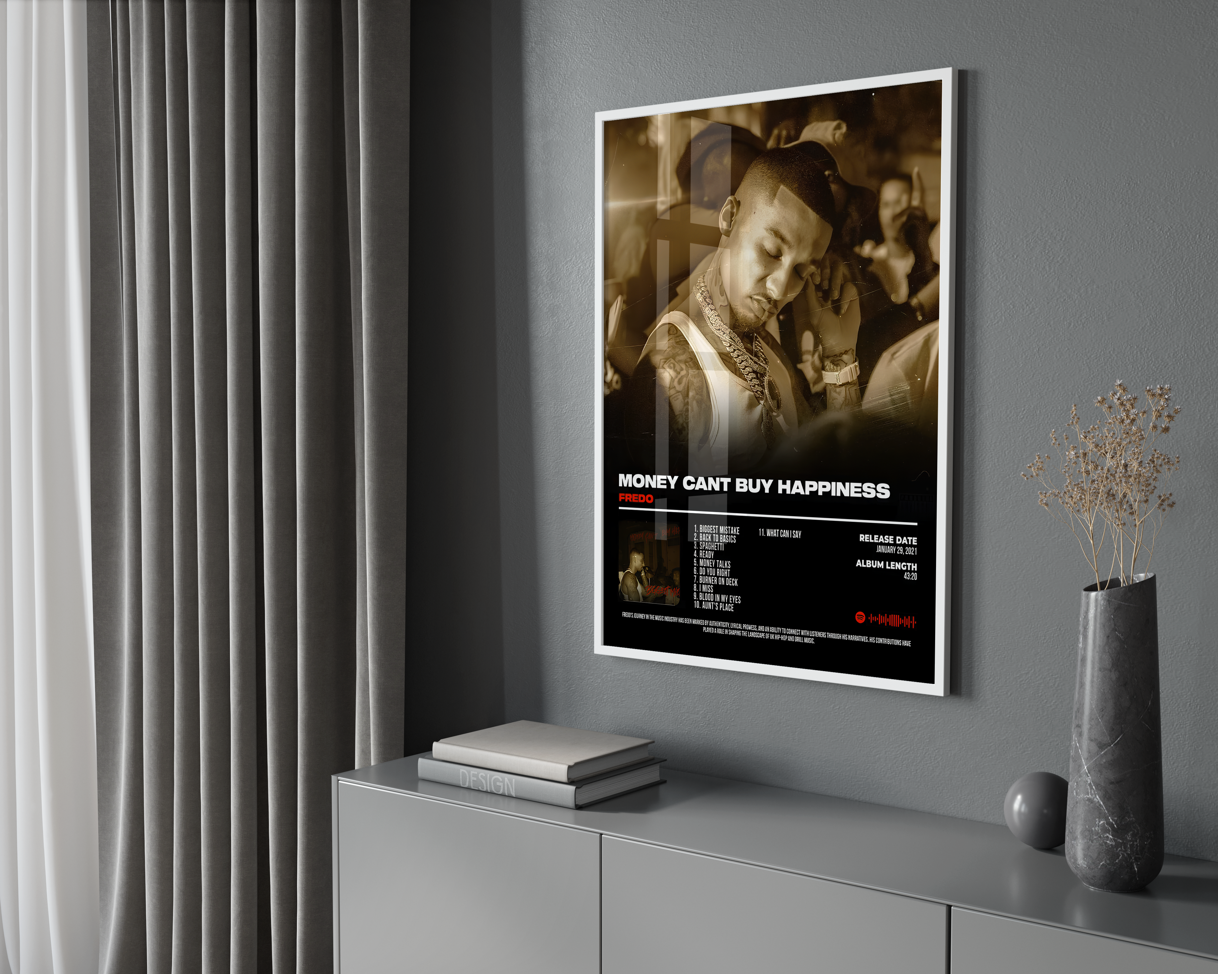 Fredo - "Money Can't Buy Happiness" Album Poster | Hype Posters