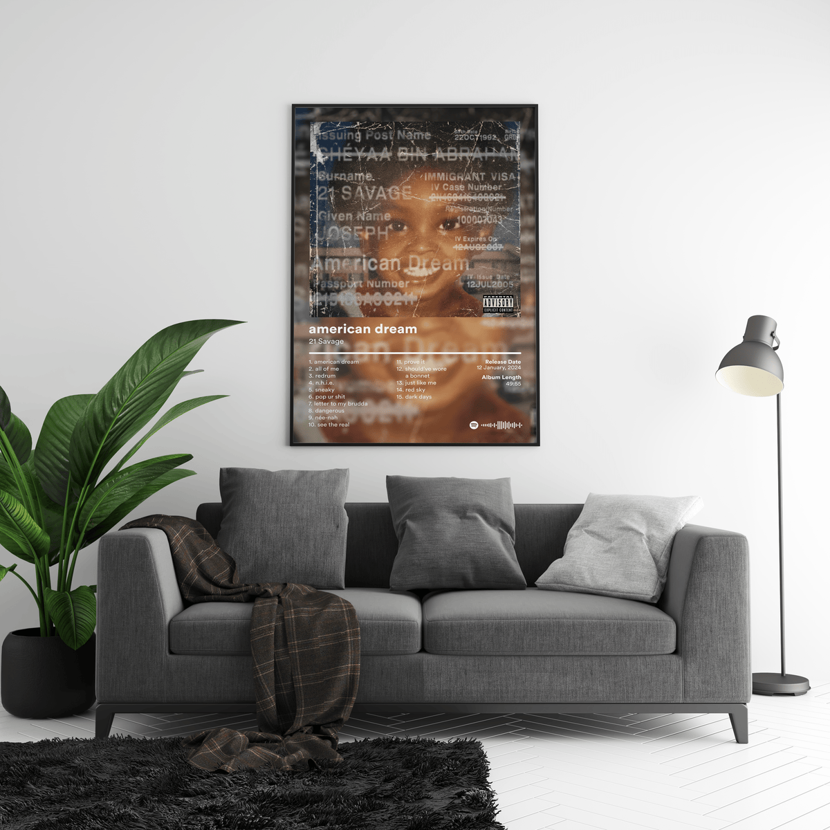 21 Savage 'american dream' Album Poster - Posters, Prints & Wall Art | HYPE Posters