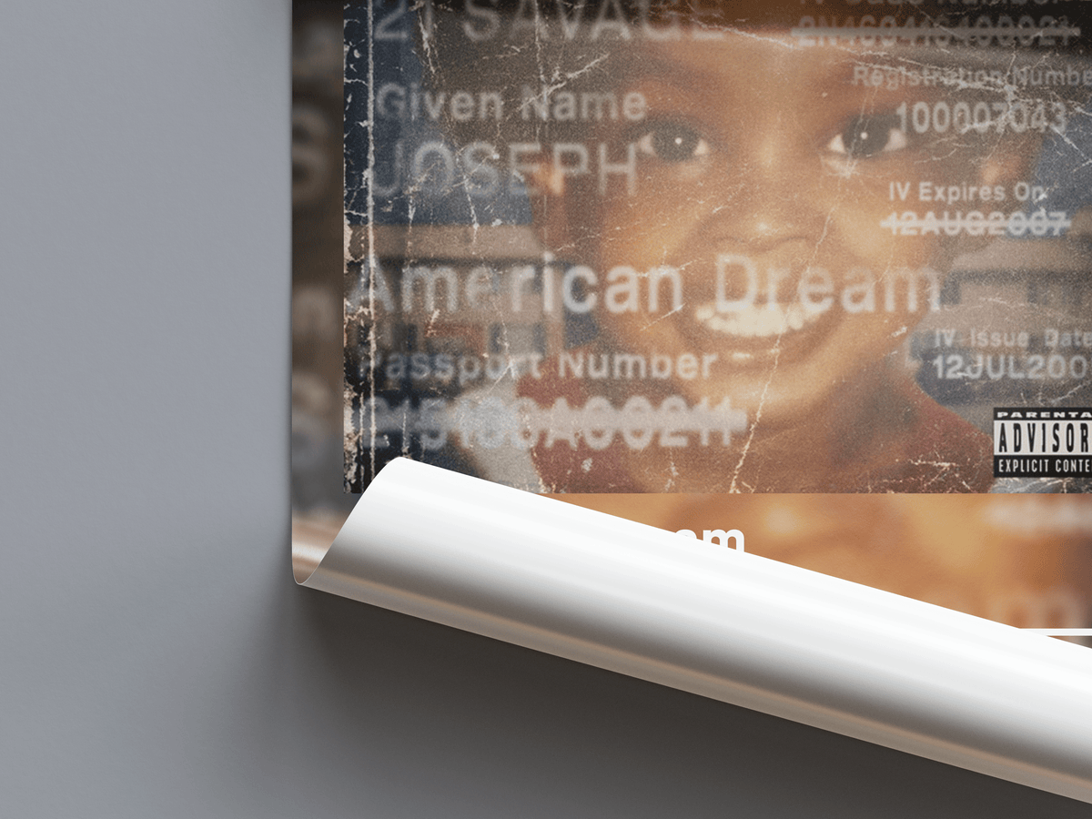 21 Savage 'american dream' Album Poster - Posters, Prints & Wall Art | HYPE Posters