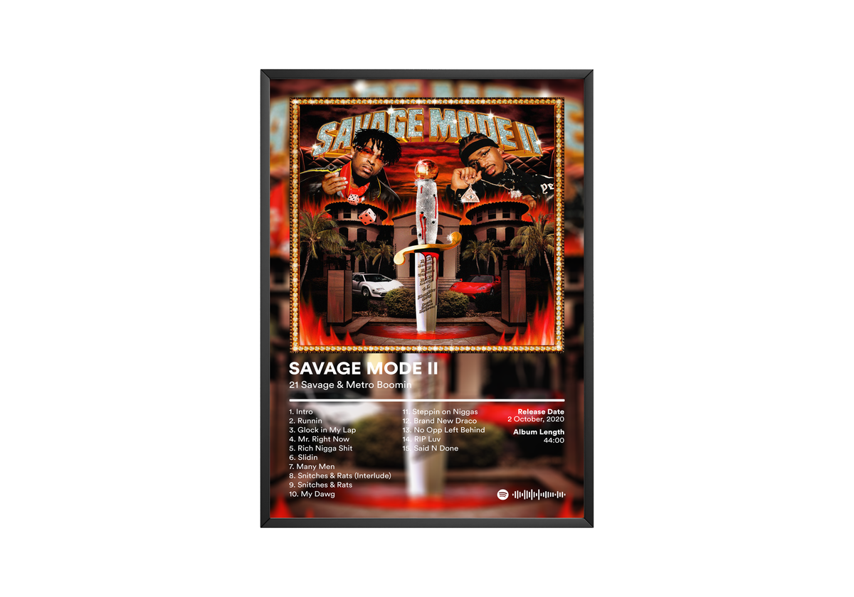 21 Savage 'Savage Mode II' Album Poster - Posters, Prints & Wall Art | HYPE Posters