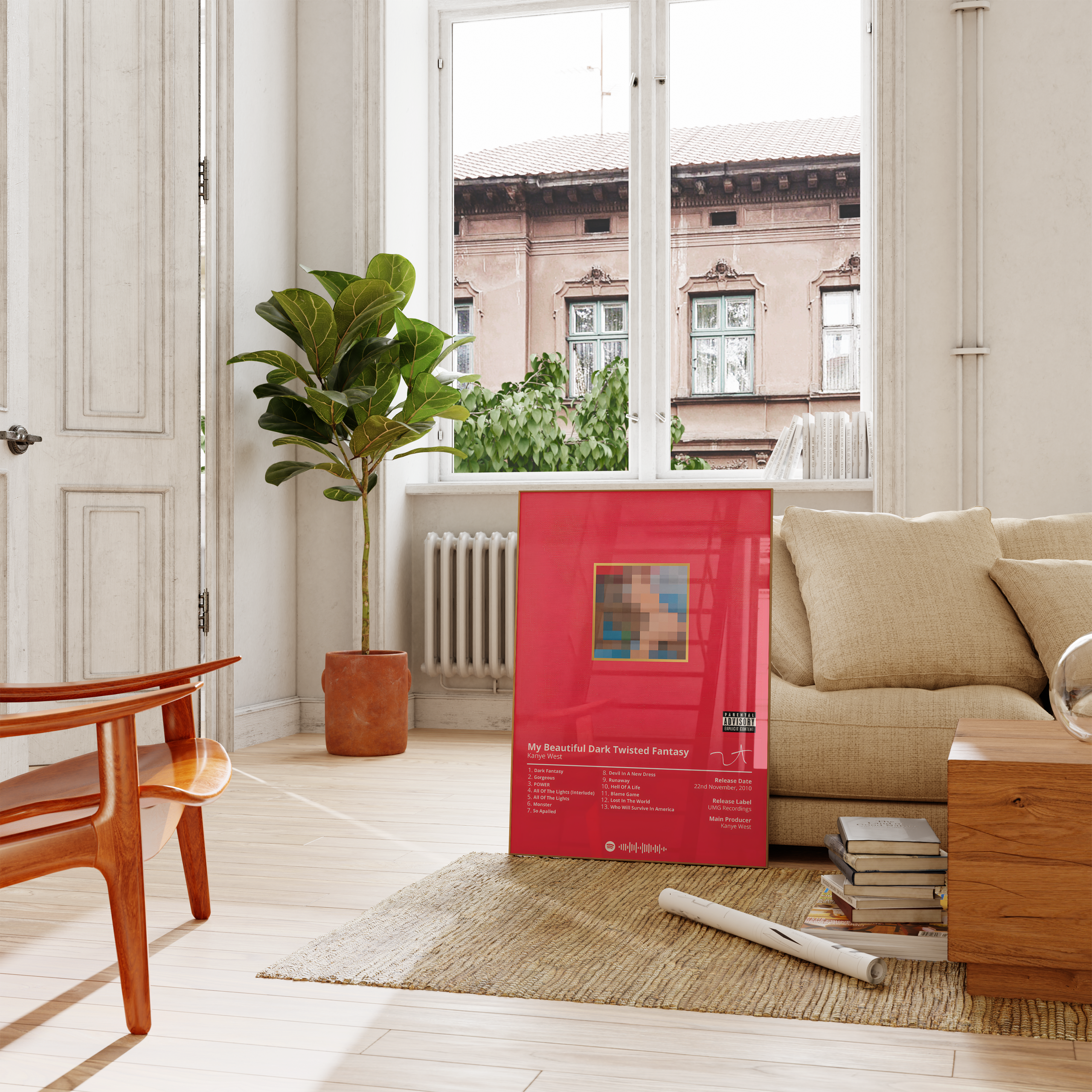 Kanye West 'My Beautiful Dark Twisted Fantasy' Album Poster | Hype Posters