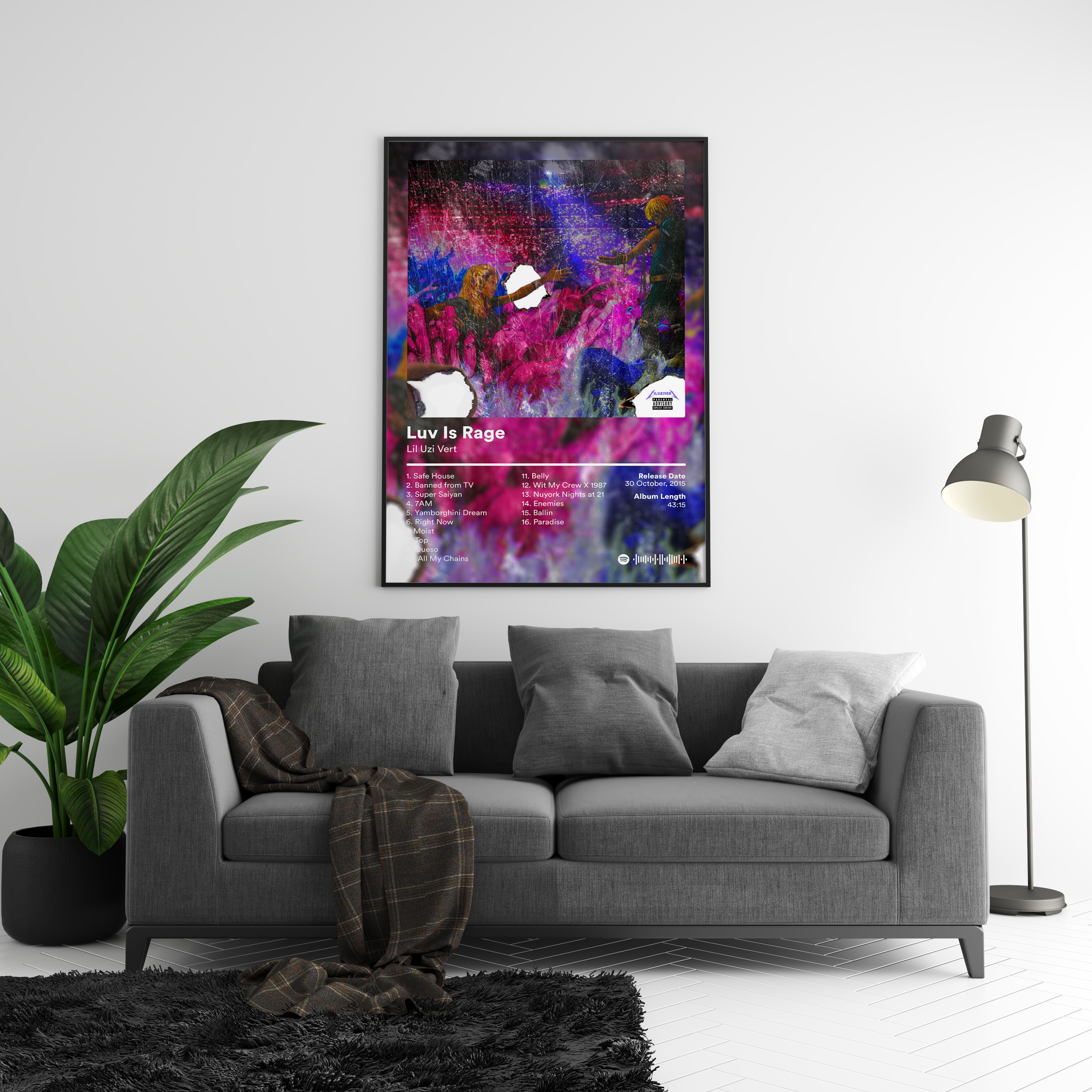 Lil Uzi Vert 'Luv Is Rage' Album Poster | Hype Posters