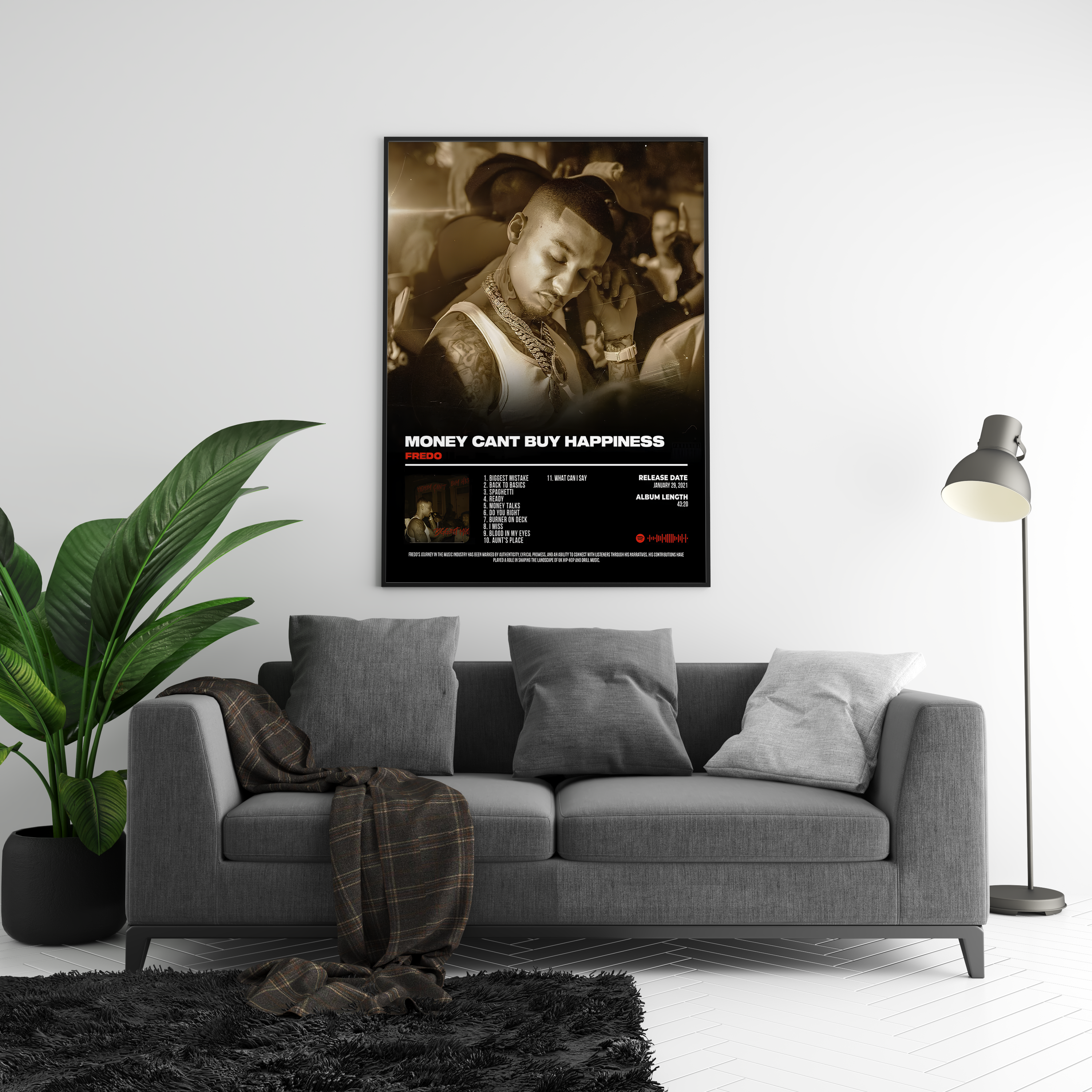 Fredo - "Money Can't Buy Happiness" Album Poster | Hype Posters