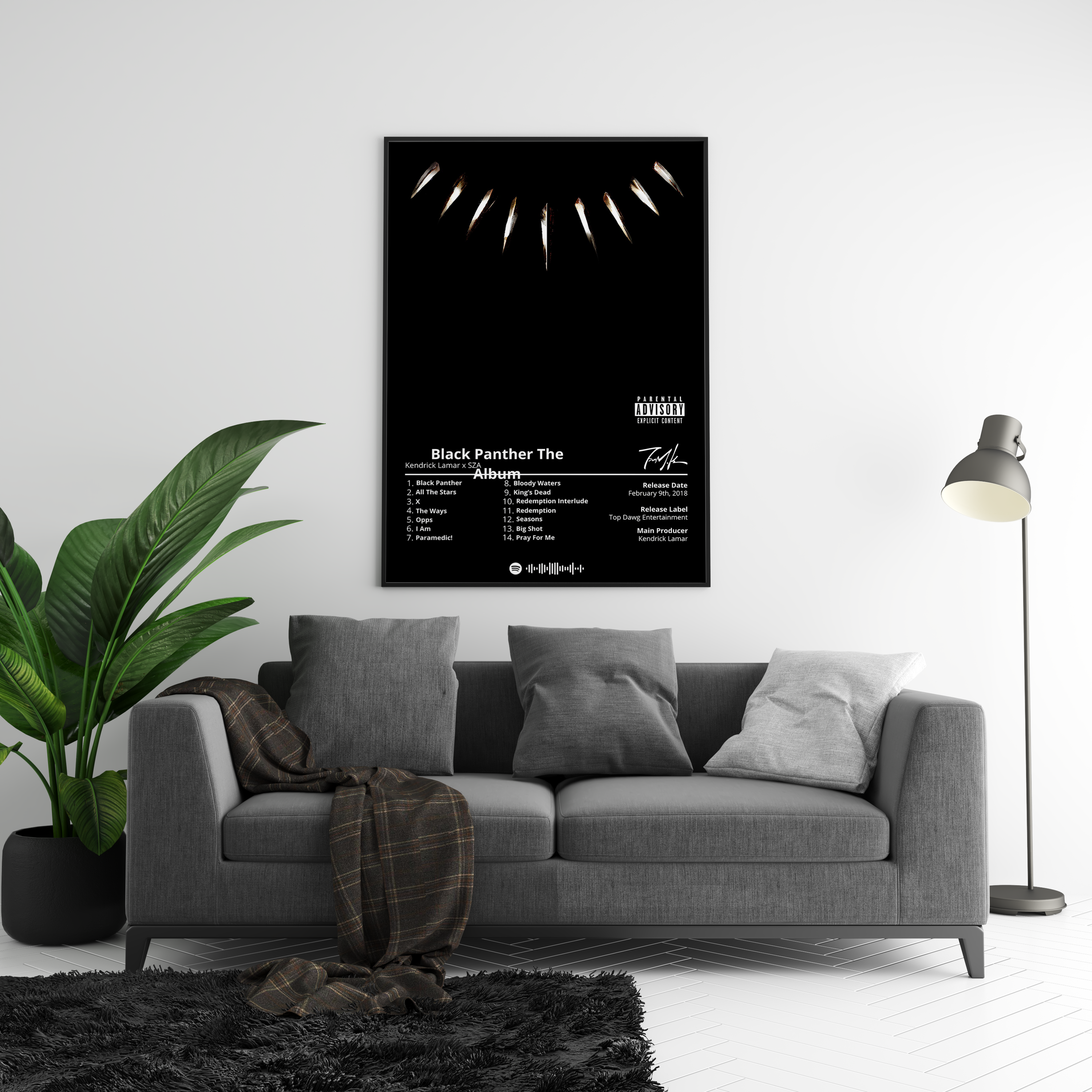 Kendrick Lamar - "Black Panther" Album Poster | Hype Posters