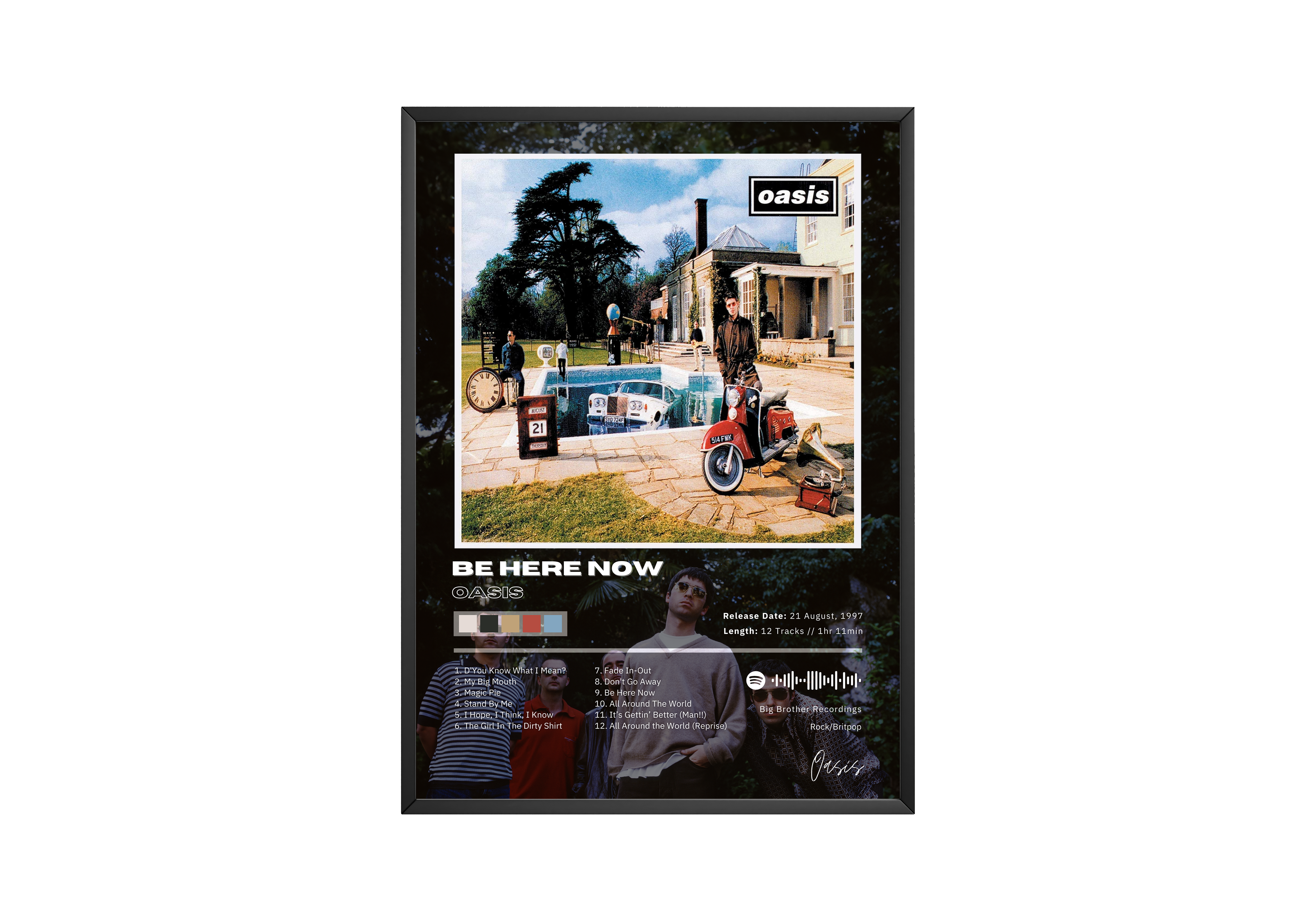Oasis 'Be Here Now' Album Poster | Hype Posters