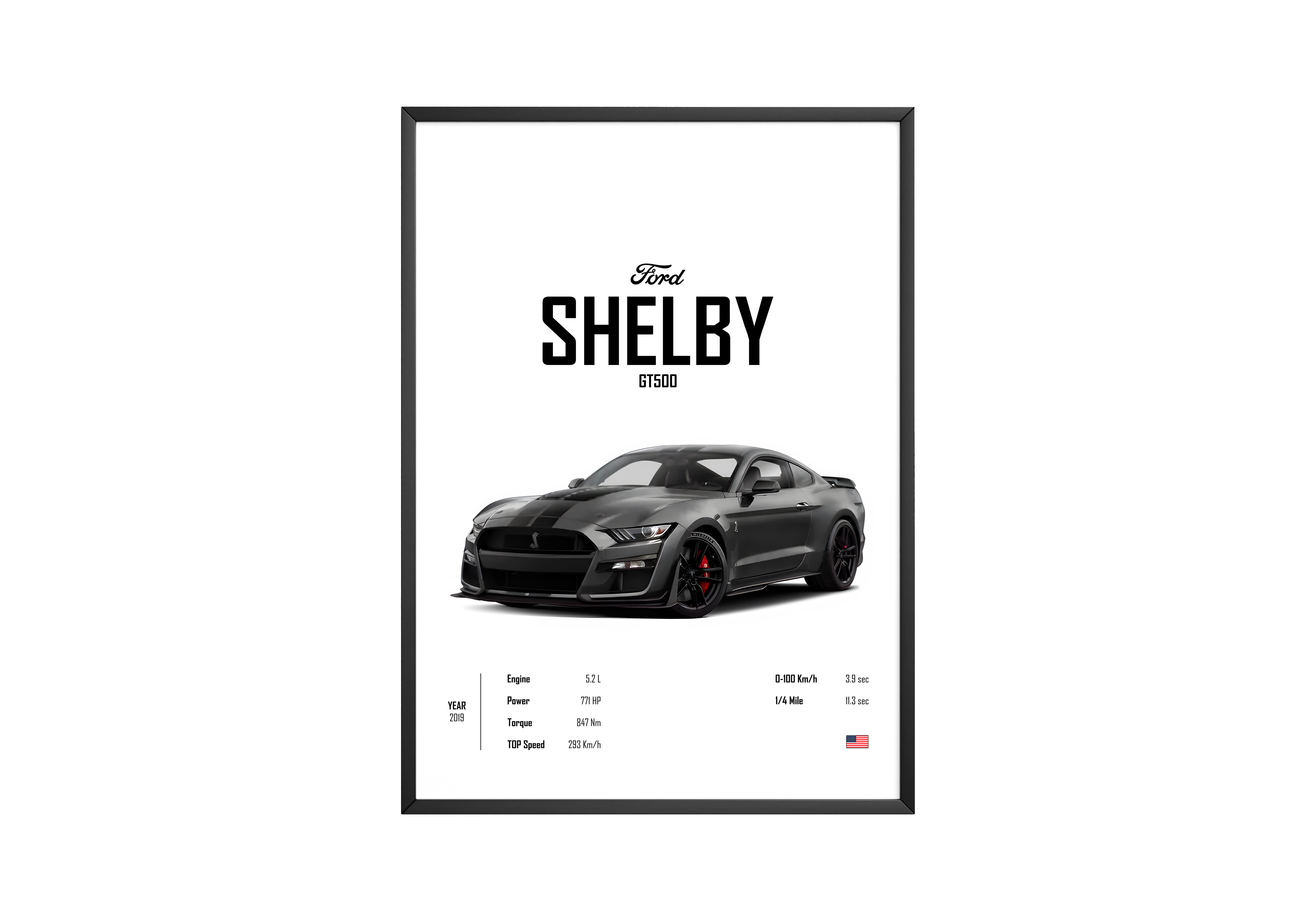 Ford Shelby GT500 'CORE' Car Poster | Hype Posters