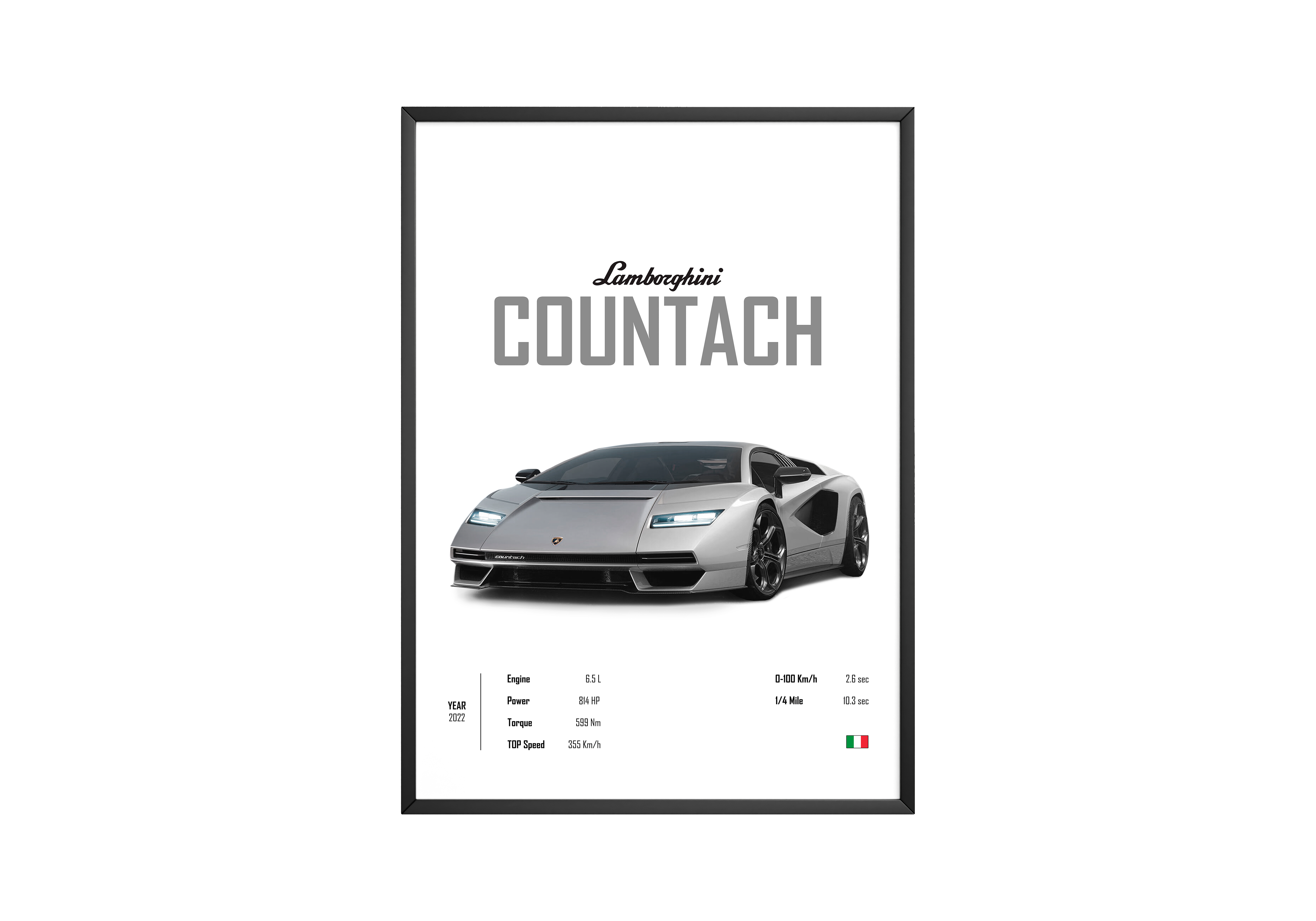 Lamborghini Countach 'CORE' Car Poster | Hype Posters