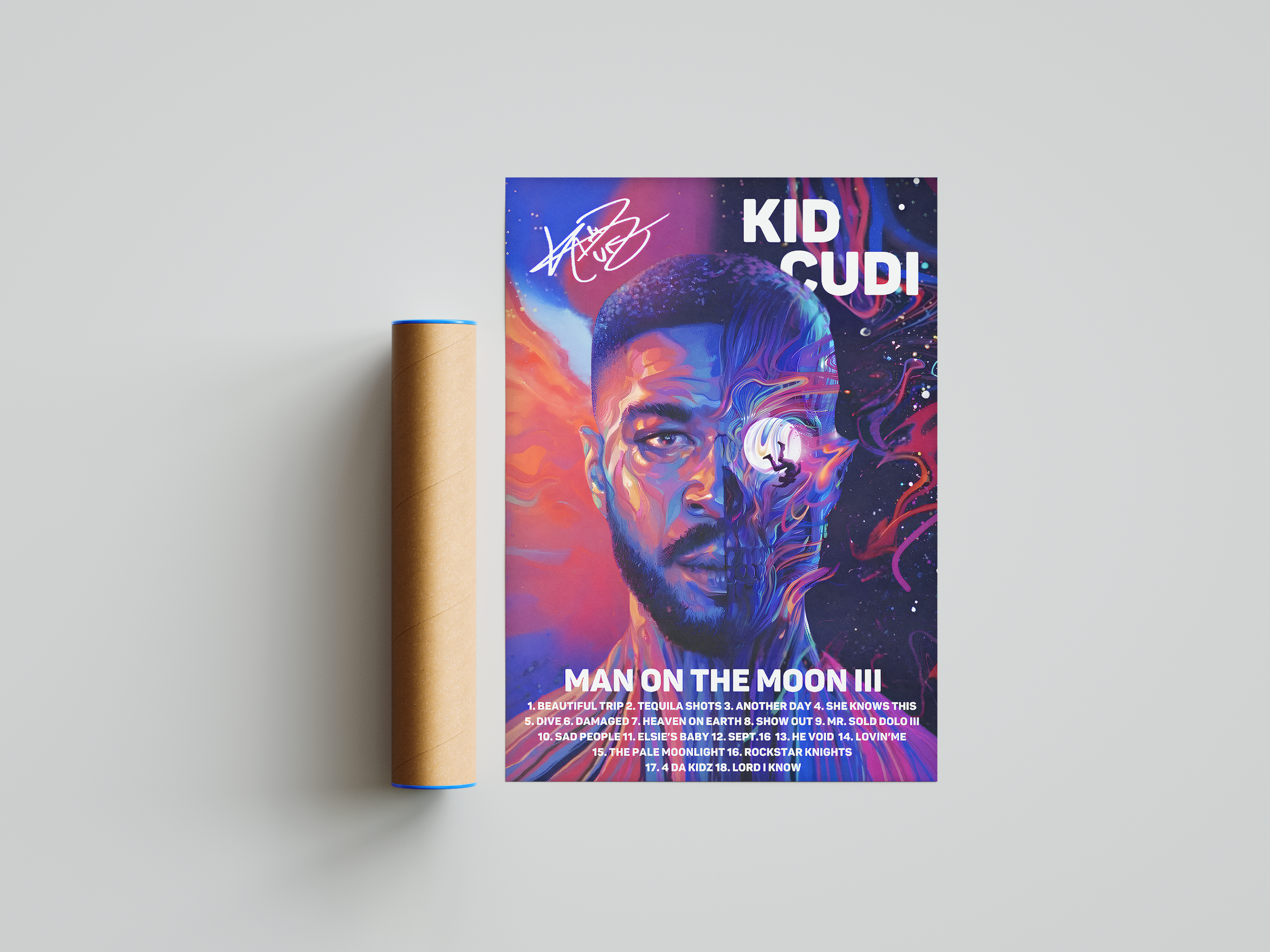 Kid Cudi - "Man On The Moon III" Signature Poster | Hype Posters