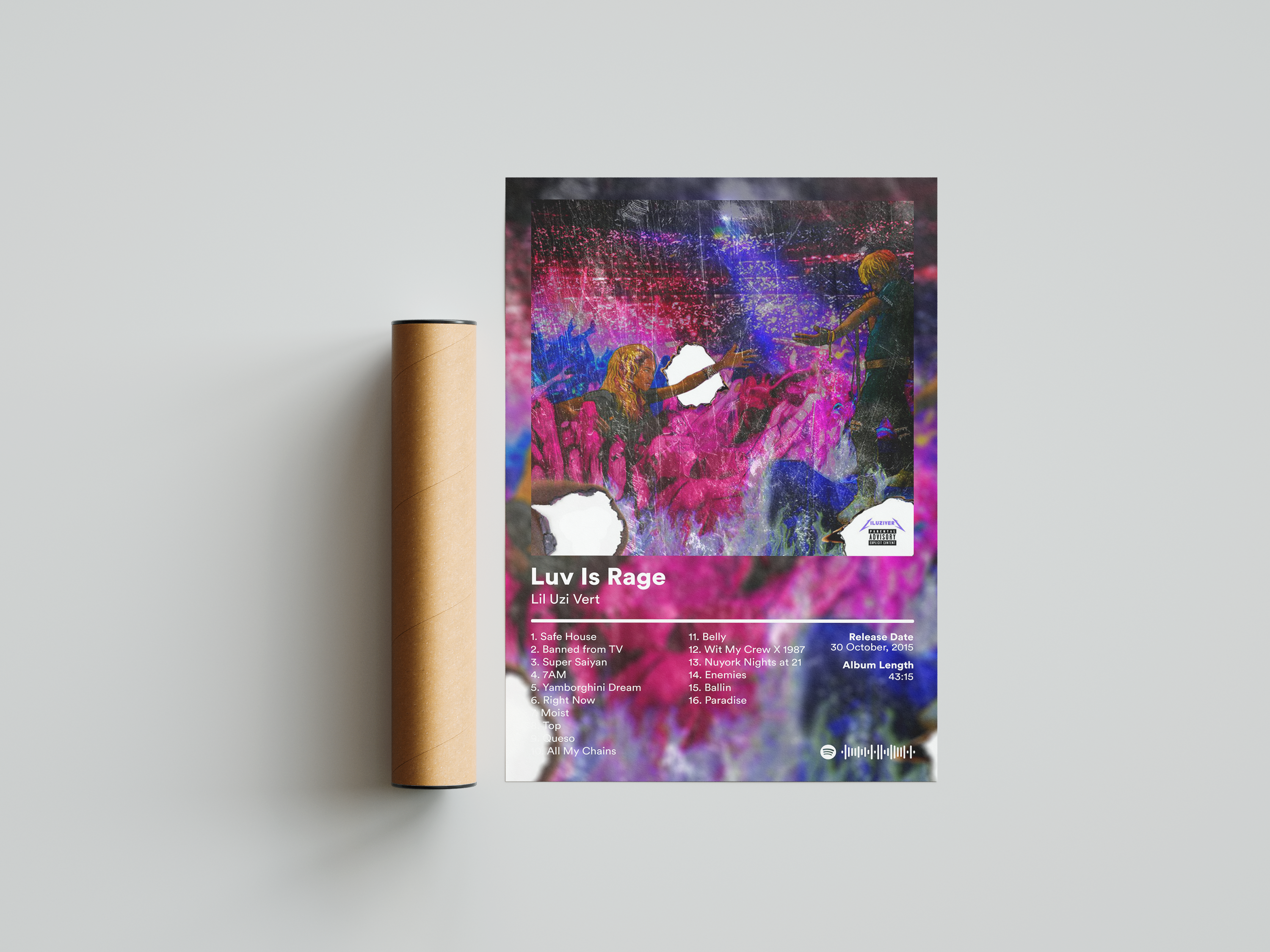 Lil Uzi Vert 'Luv Is Rage' Album Poster | Hype Posters