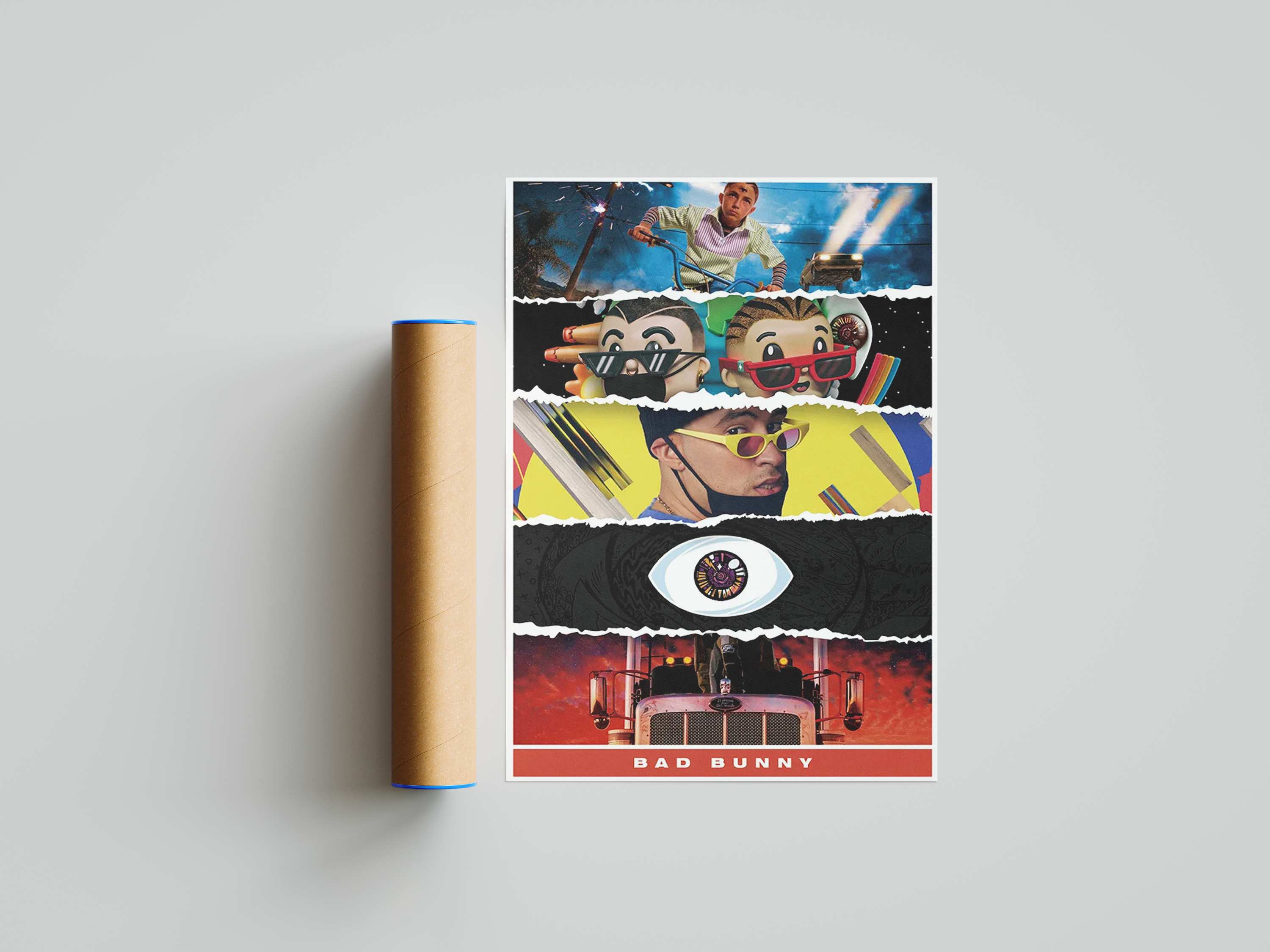 Bad Bunny Album Montage Poster | Hype Posters