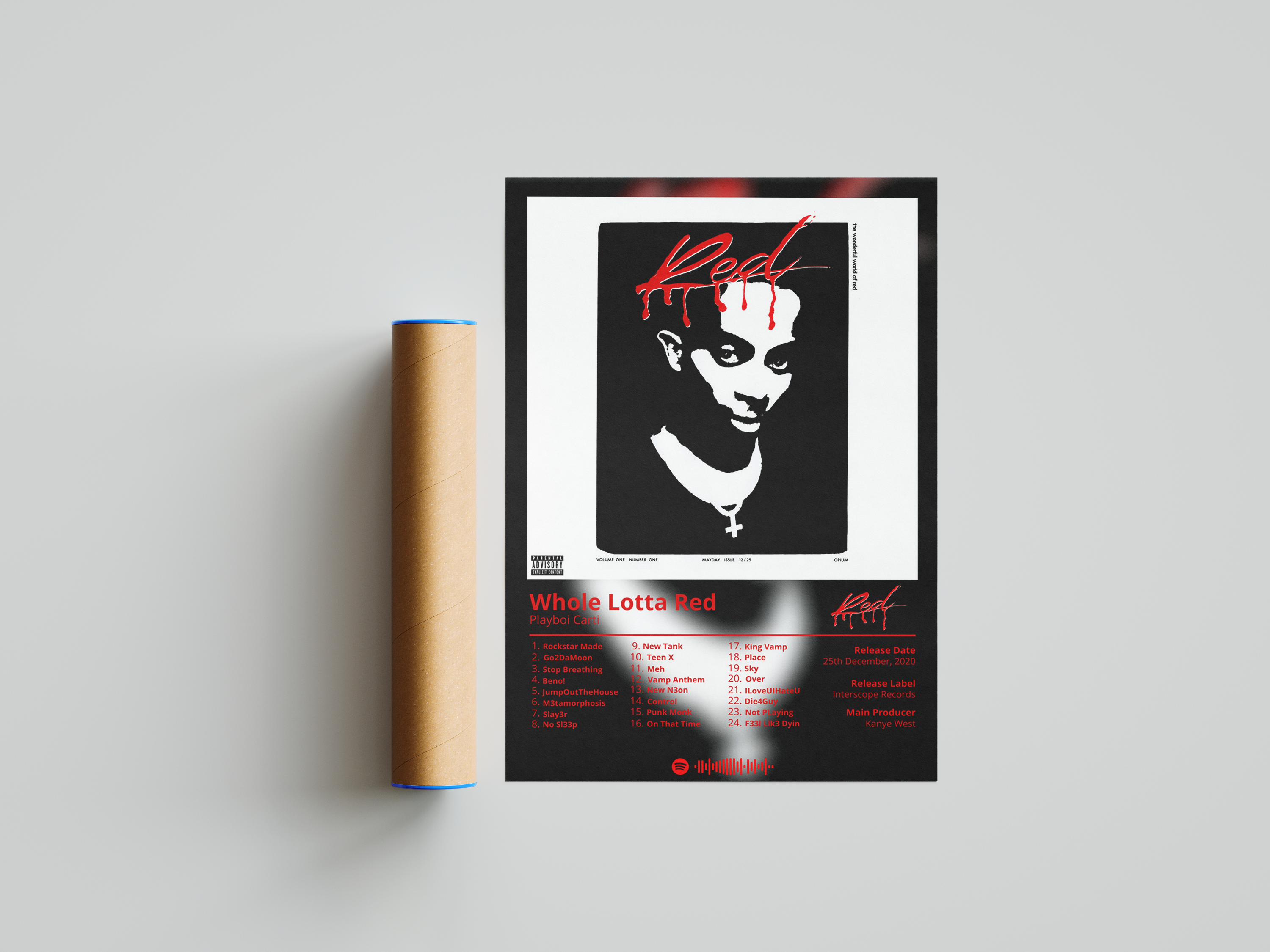 Playboi Carti - "Whole Lotta Red" Album Poster | Hype Posters