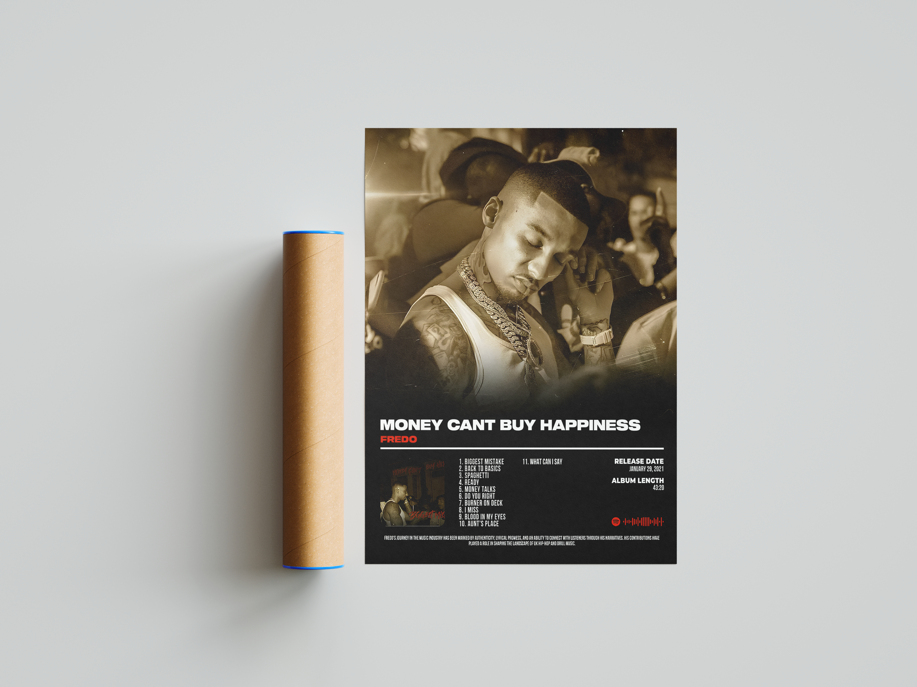 Fredo - "Money Can't Buy Happiness" Album Poster | Hype Posters