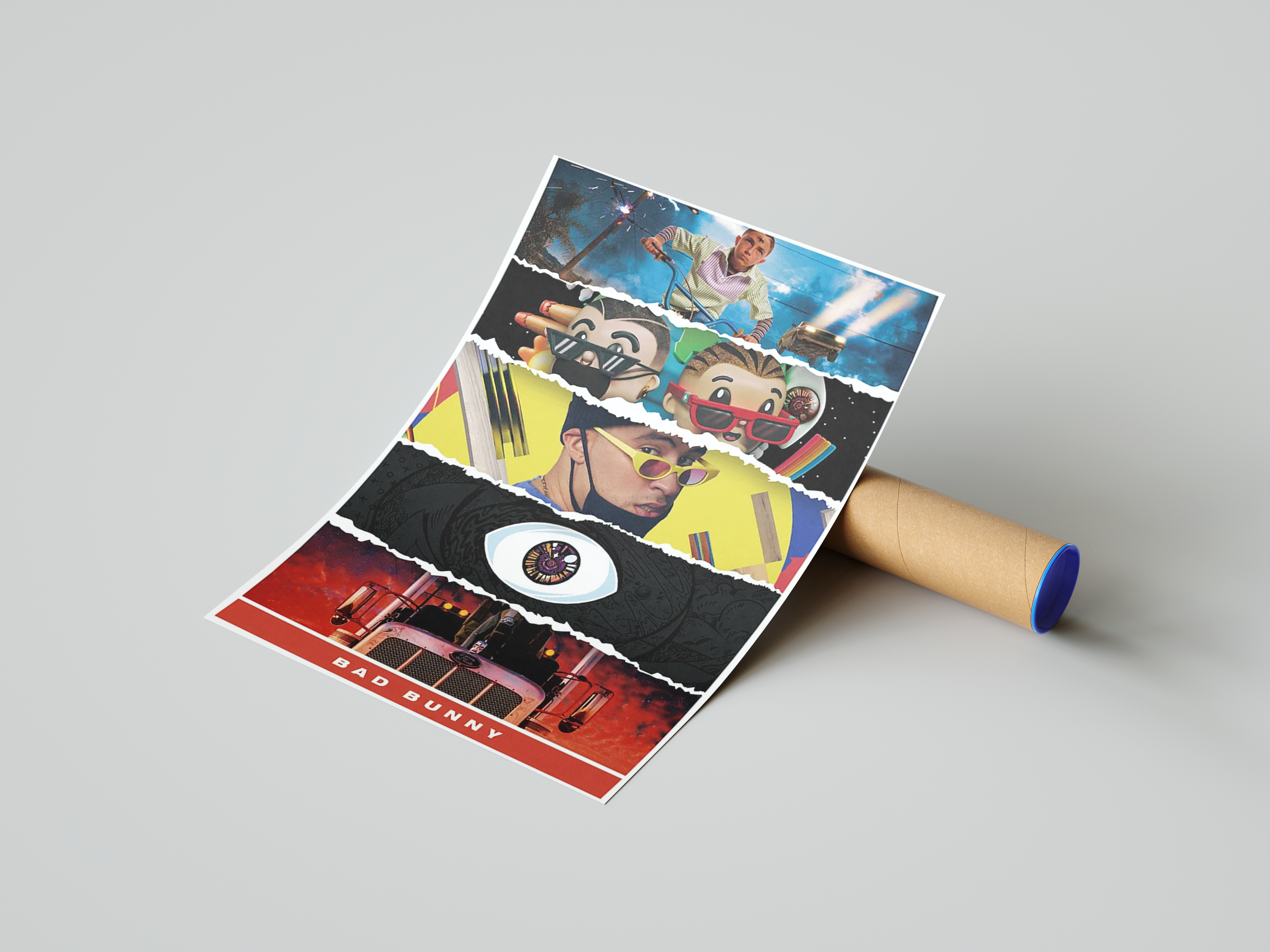 Bad Bunny Album Montage Poster | Hype Posters