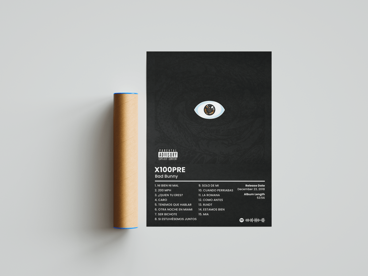 Bad Bunny 'X100PRE' Album Poster - Posters, Prints & Wall Art | HYPE Posters
