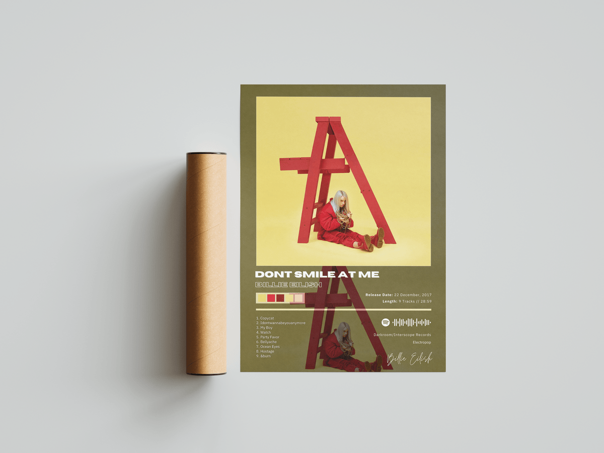 Billie Eilish 'dont smile at me' Album Poster - Posters, Prints & Wall Art | HYPE Posters