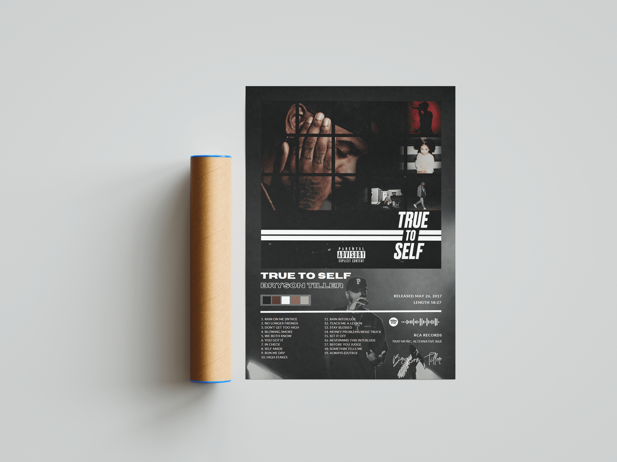 Bryson Tiller 'True To Self' Album Poster - Posters, Prints & Wall Art | HYPE Posters
