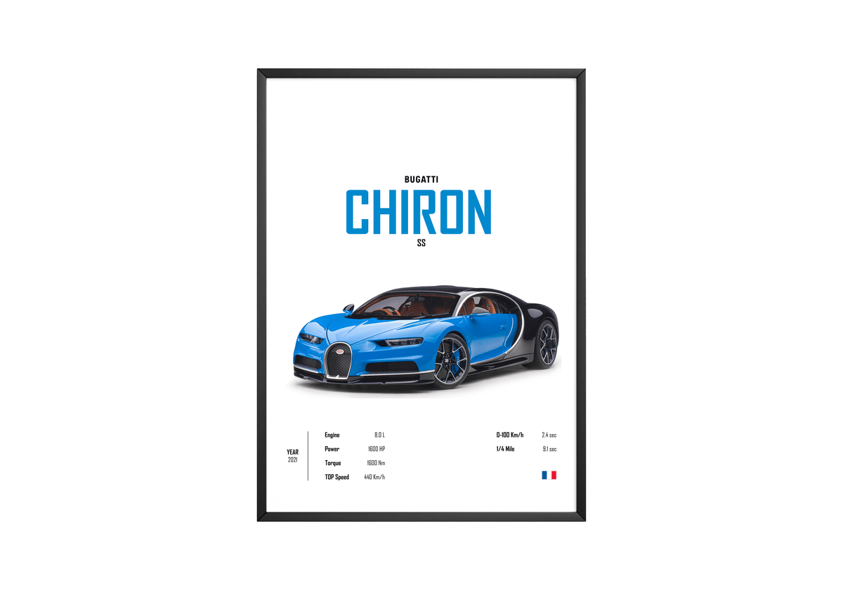 Bugatti Chiron 'CORE' Car Poster - Posters, Prints & Wall Art | HYPE Posters