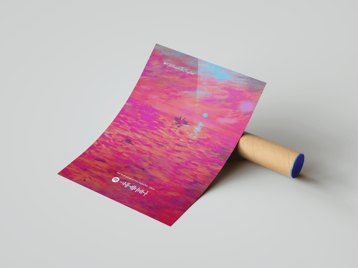 Dave 'We're All Alone In This Together' Spotify Poster - Posters, Prints & Wall Art | HYPE Posters
