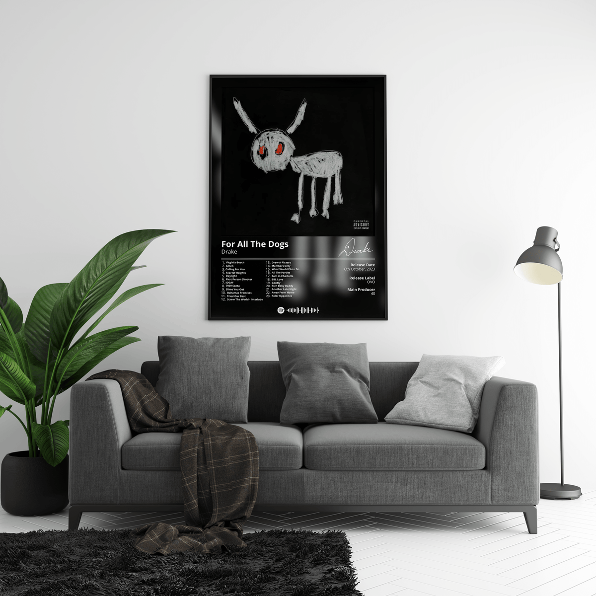 Drake - "For All The Dogs" Album Poster - Posters, Prints & Wall Art | HYPE Posters