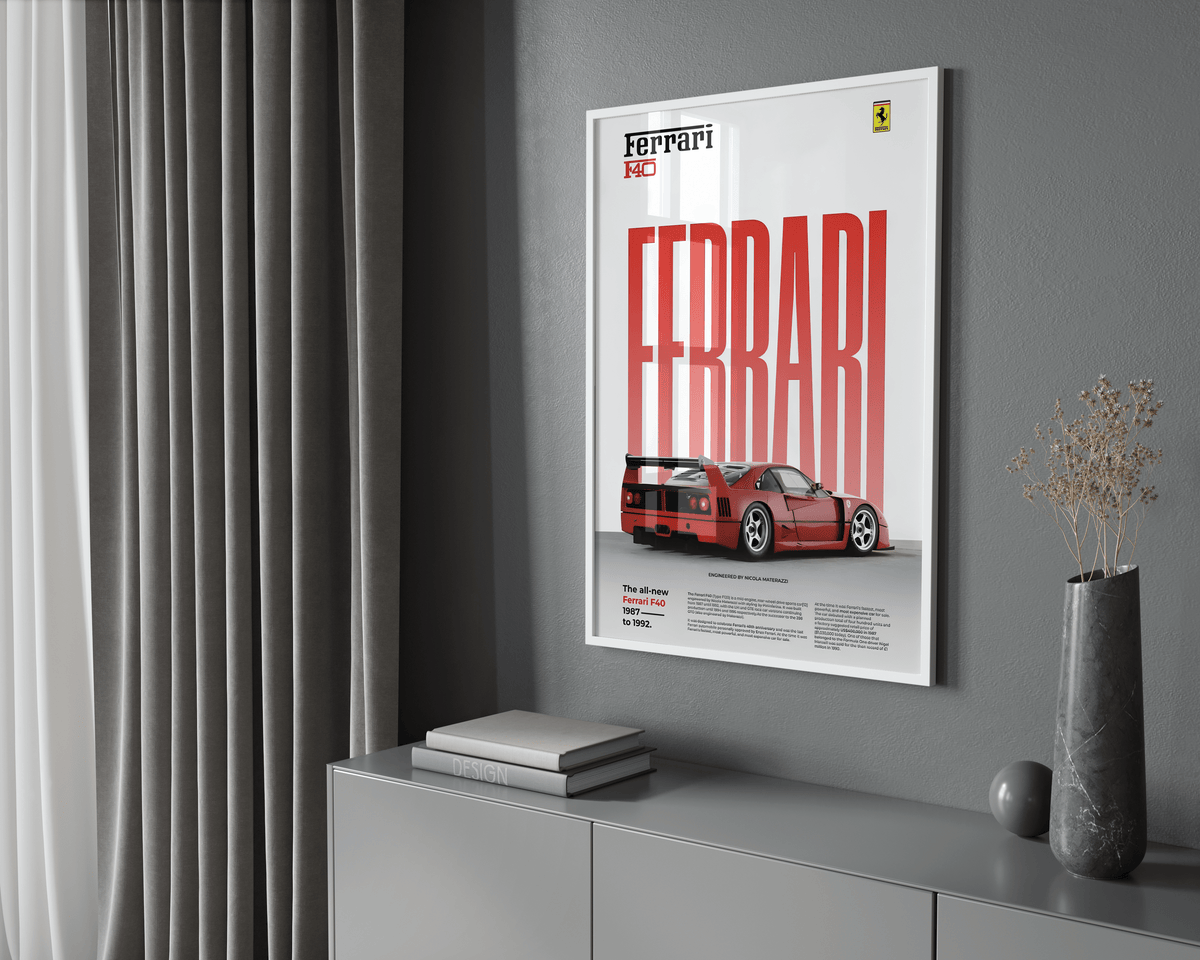 Ferrari F40 Classic Series Poster - Posters, Prints & Wall Art | HYPE Posters