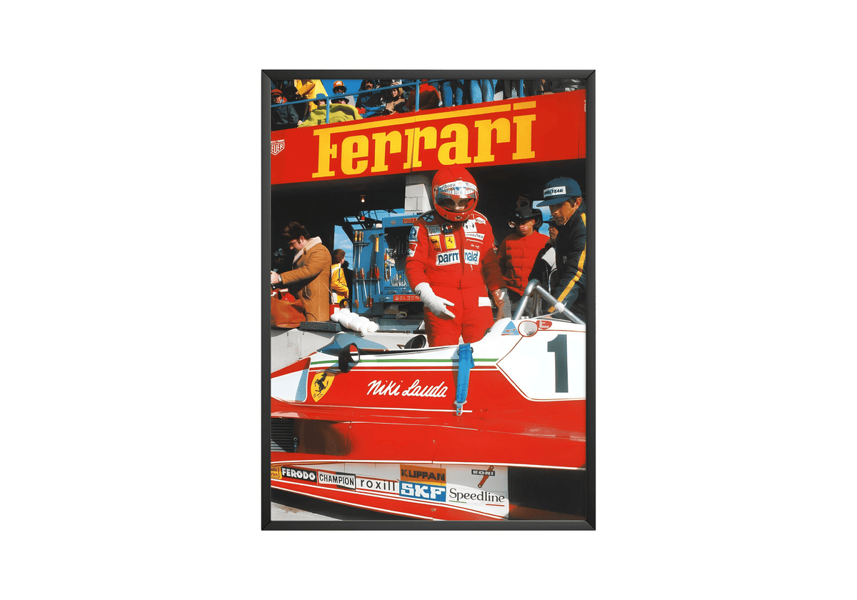 Ferrari Lauda F1 Vintage Poster - Posters, Prints & Wall Art | HYPE Posters