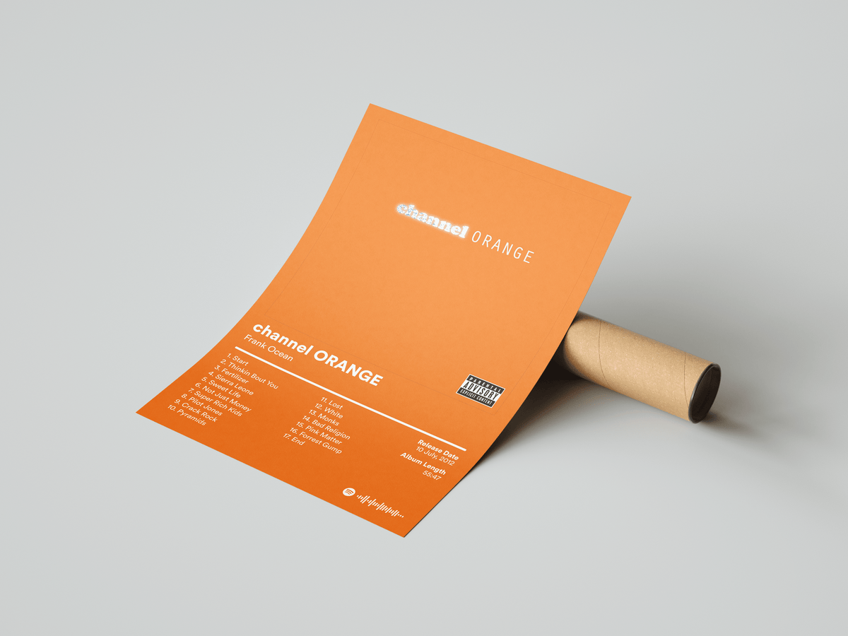 Frank Ocean 'Channel ORANGE' Album Poster - Posters, Prints & Wall Art | HYPE Posters