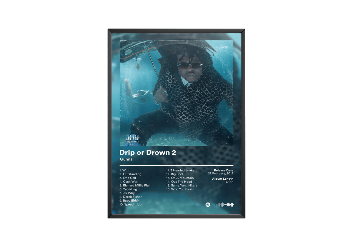 Gunna 'Drip or Drown 2' Album Poster - Posters, Prints & Wall Art | HYPE Posters