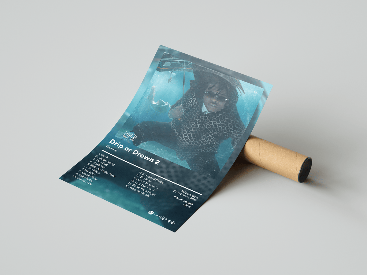 Gunna 'Drip or Drown 2' Album Poster - Posters, Prints & Wall Art | HYPE Posters