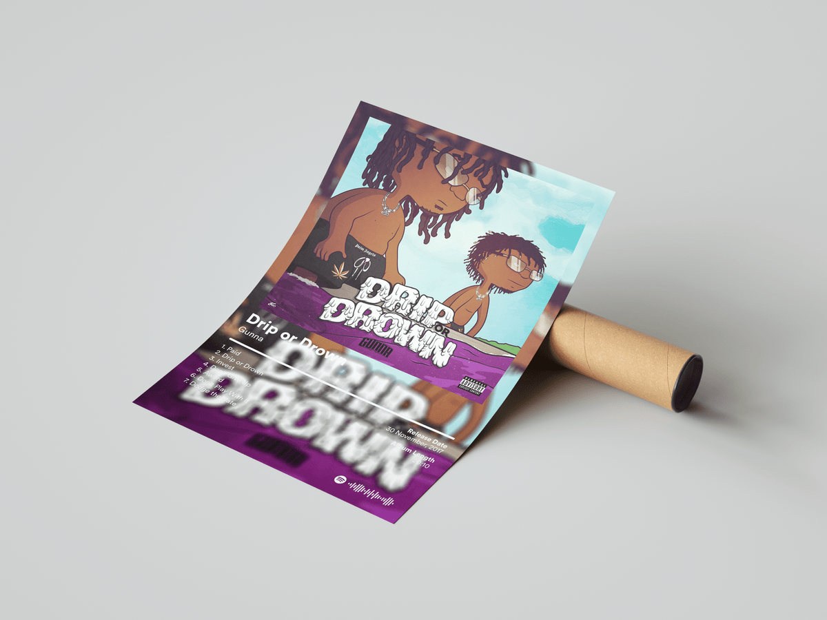Gunna 'Drip or Drown' Album Poster - Posters, Prints & Wall Art | HYPE Posters