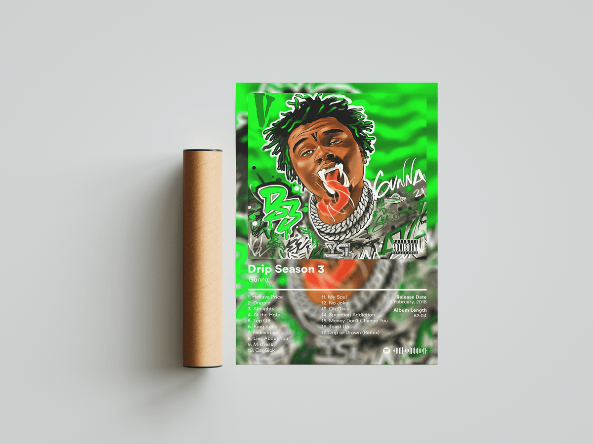 Gunna 'Drip Season 3' Album Poster - Posters, Prints & Wall Art | HYPE Posters