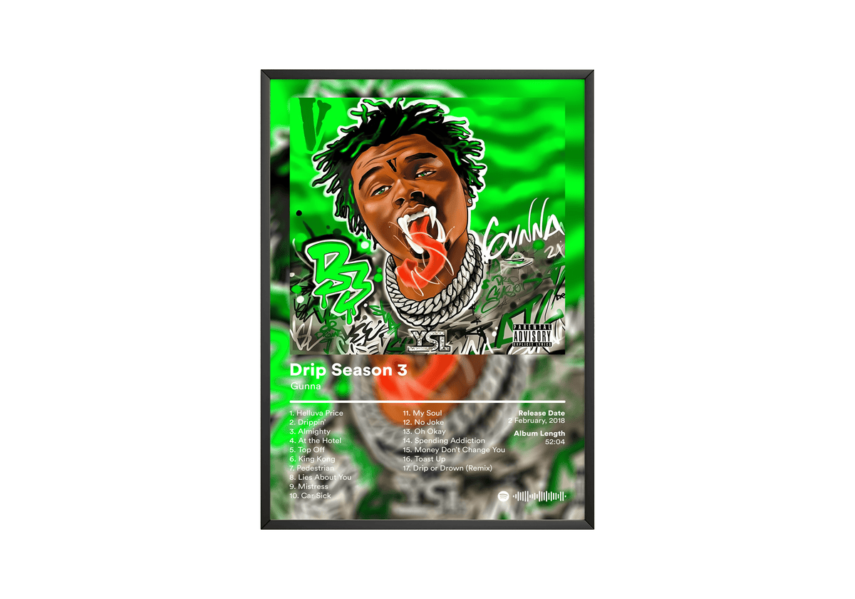 Gunna 'Drip Season 3' Album Poster - Posters, Prints & Wall Art | HYPE Posters