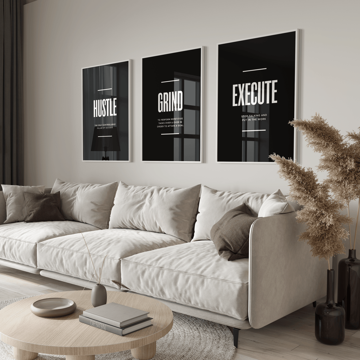 Hustle Grind Execute Motivational Poster Set - Posters, Prints & Wall Art | HYPE Posters