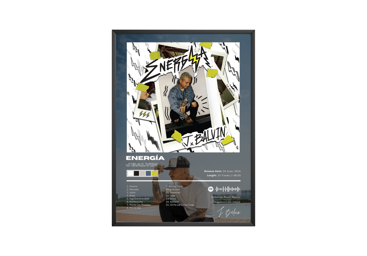 J Balvin 'Energía' Album Poster - Posters, Prints & Wall Art | HYPE Posters