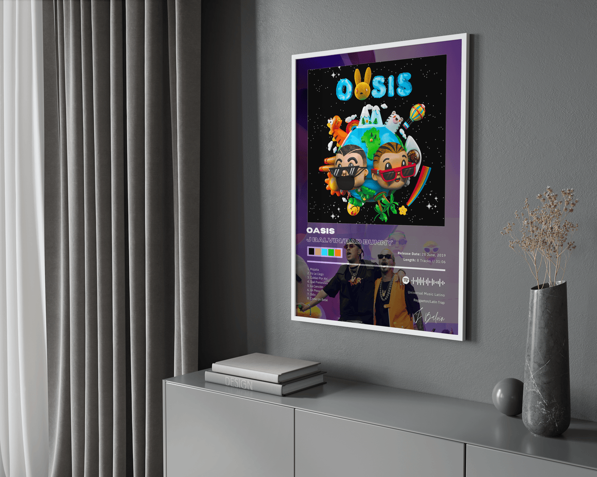 J Balvin 'OASIS' Album Poster - Posters, Prints & Wall Art | HYPE Posters
