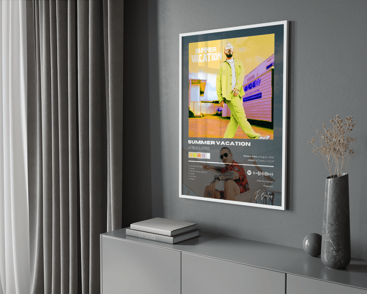 J Balvin 'Summer Vacation' Album Poster - Posters, Prints & Wall Art | HYPE Posters