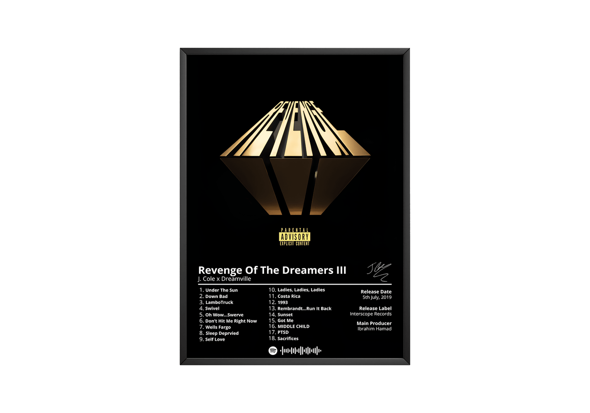 J Cole 'Revenge Of The Dreamers III' Album Poster - Posters, Prints & Wall Art | HYPE Posters