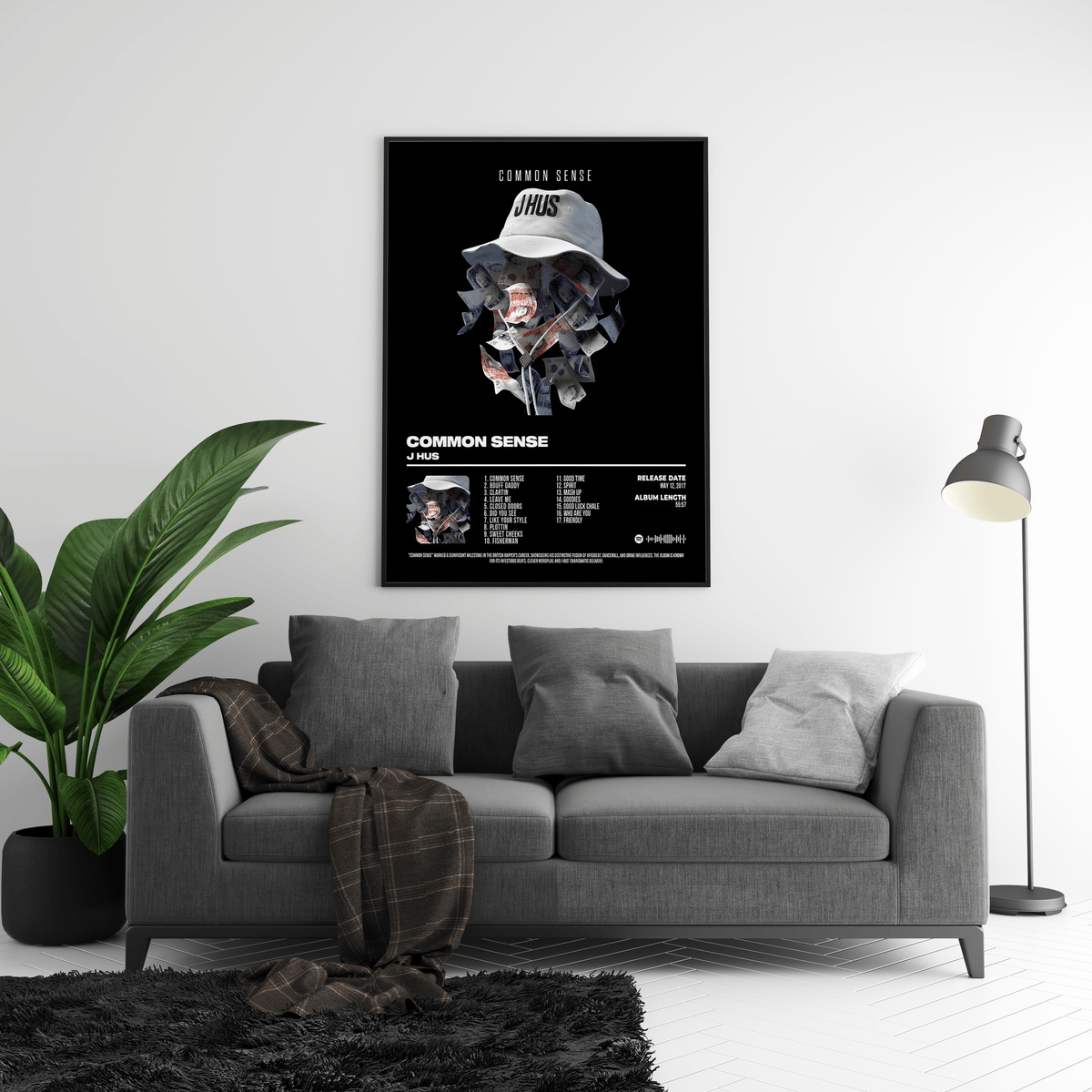 J Hus - "Common Sense" Album Poster - Posters, Prints & Wall Art | HYPE Posters