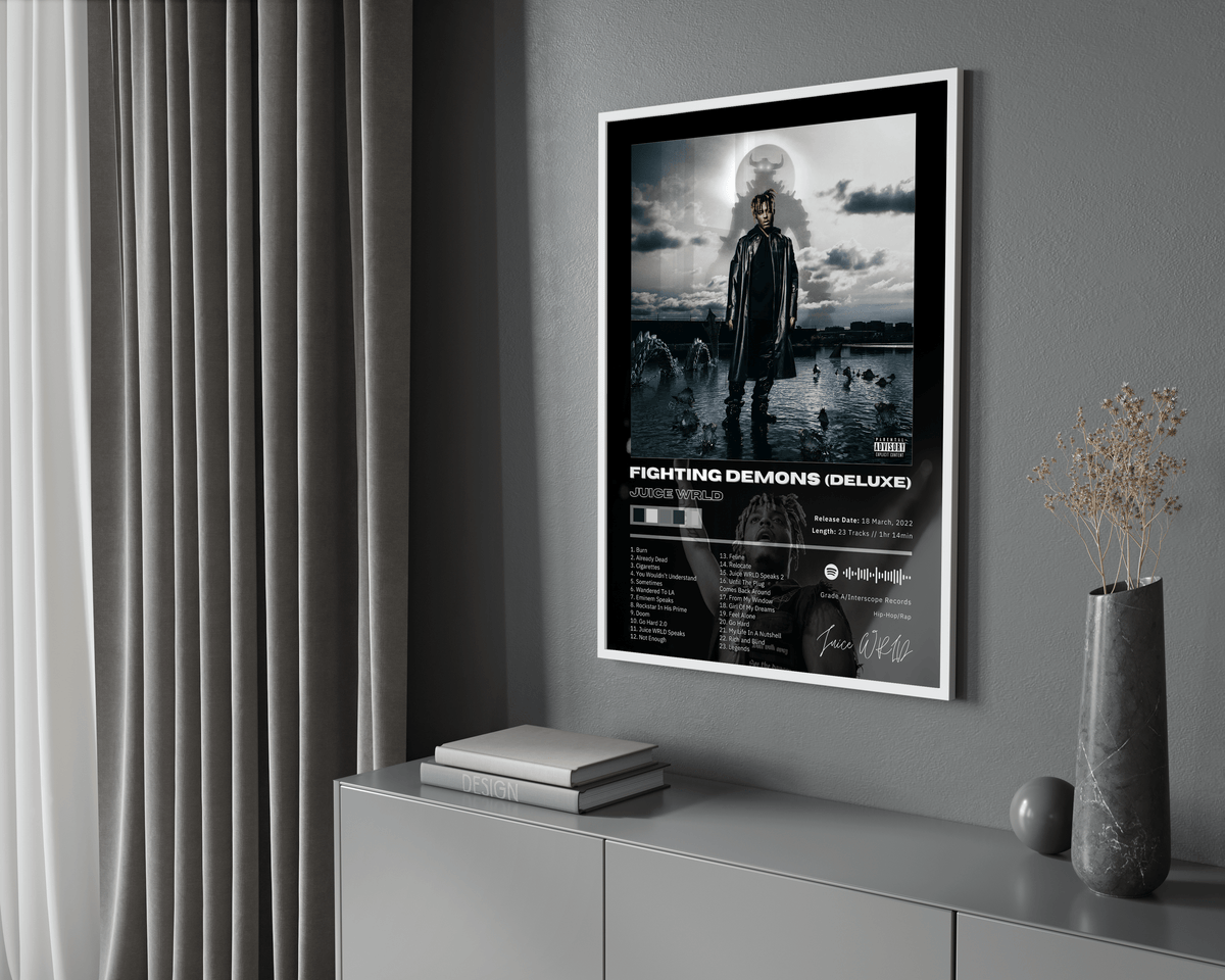 Juice WRLD 'Fighting Demons (Deluxe)' Album Poster - Posters, Prints & Wall Art | HYPE Posters