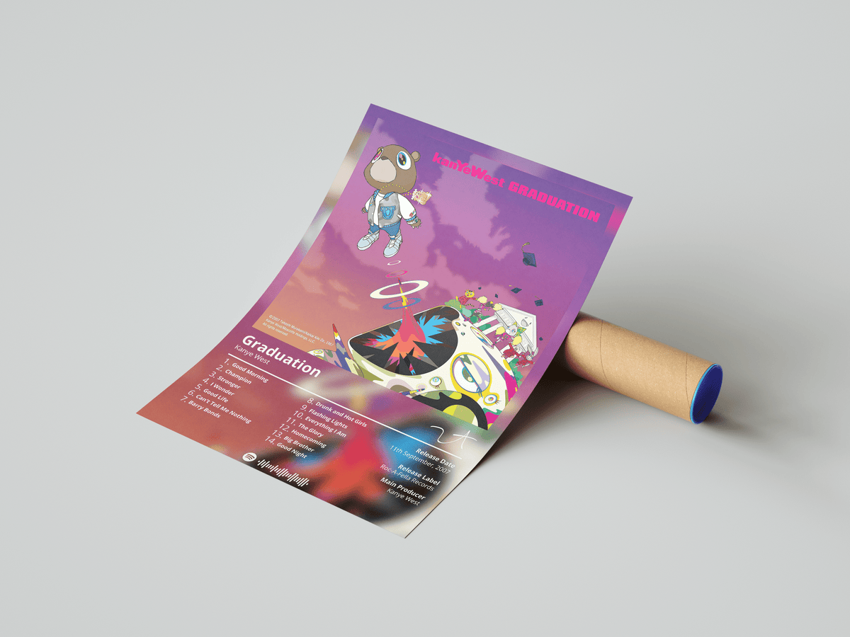 Kanye West 'Graduation' Album Poster - Posters, Prints & Wall Art | HYPE Posters