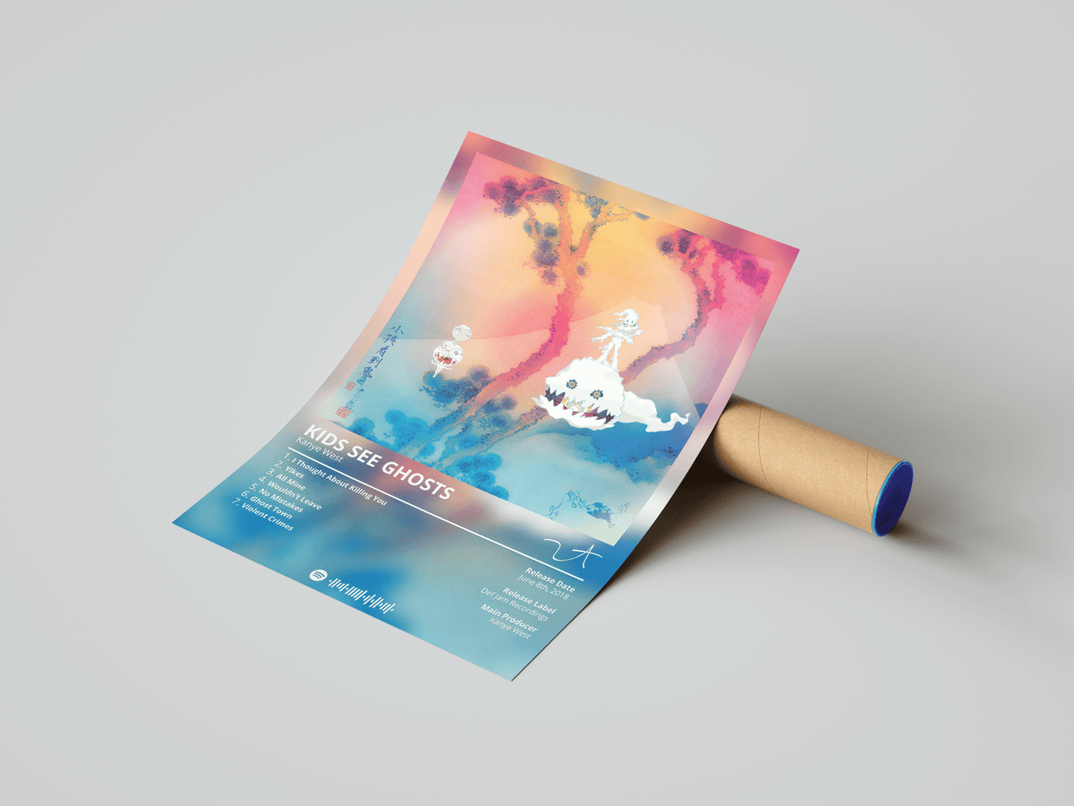 Kanye West 'Kids See Ghosts' Album Poster - Posters, Prints & Wall Art | HYPE Posters