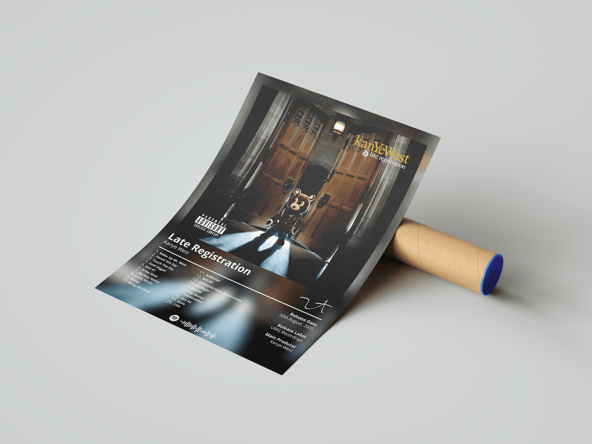 Kanye West 'Late Registration' Album Poster - Posters, Prints & Wall Art | HYPE Posters