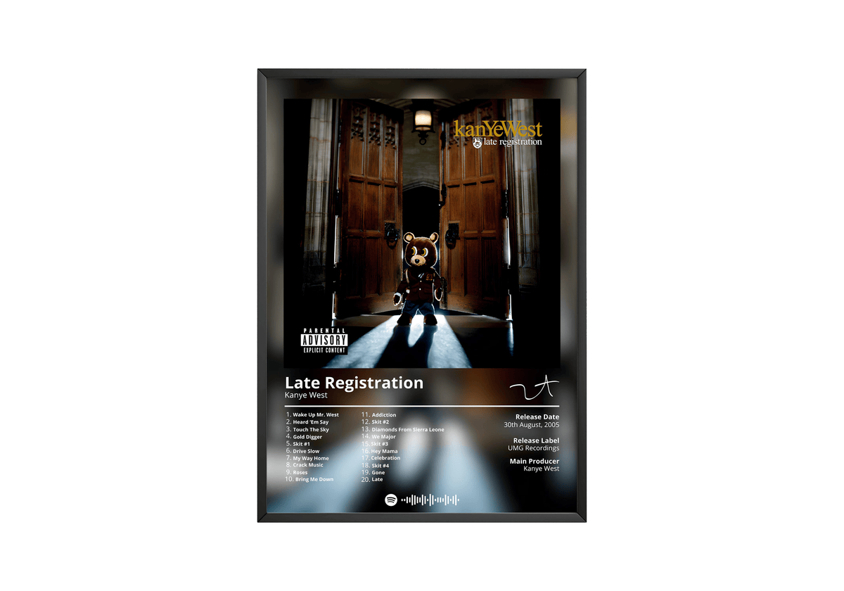 Kanye West 'Late Registration' Album Poster - Posters, Prints & Wall Art | HYPE Posters
