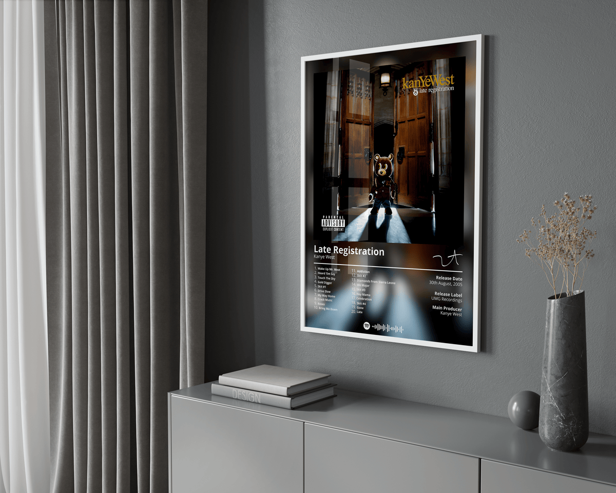 Kanye West 'Late Registration' Album Poster - Posters, Prints & Wall Art | HYPE Posters