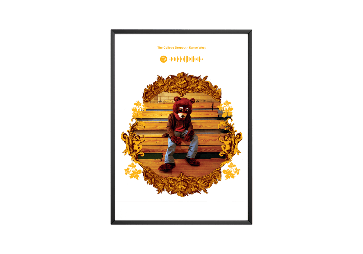 Kanye West 'The College Dropout' Spotify Poster - Posters, Prints & Wall Art | HYPE Posters
