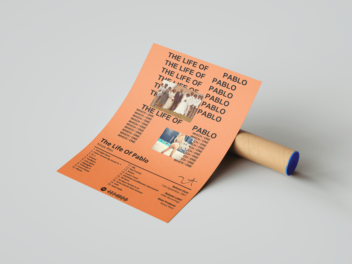 Kanye West 'The Life Of Pablo' Album Poster - Posters, Prints & Wall Art | HYPE Posters