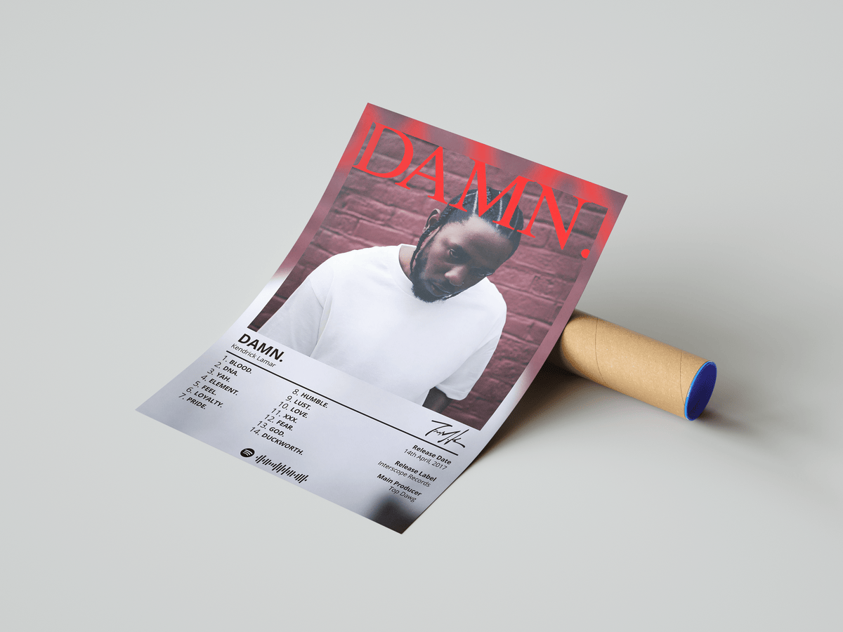 Kendrick Lamar - "Damn" Album Poster - Posters, Prints & Wall Art | HYPE Posters