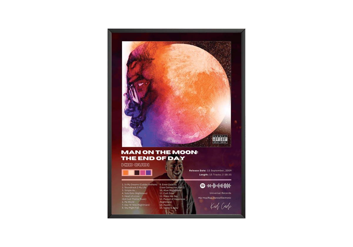 Kid Cudi 'Man On The Moon: The End Of Day' Album Poster - Posters, Prints & Wall Art | HYPE Posters