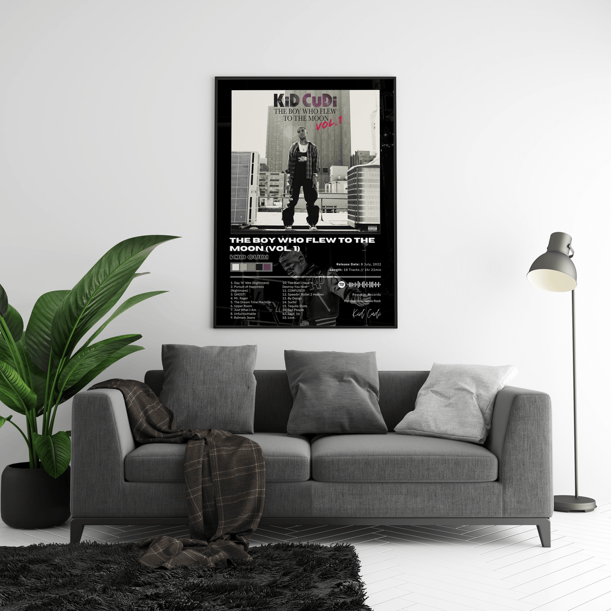 Kid Cudi 'The Boy Who Flew To The Moon (Vol. 1)' Album Poster - Posters, Prints & Wall Art | HYPE Posters