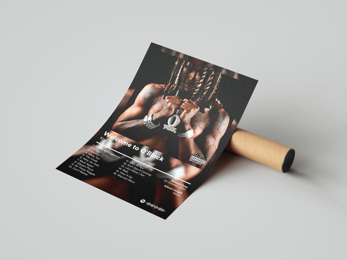 King Von 'Welcome To O Block' Album Poster - Posters, Prints & Wall Art | HYPE Posters