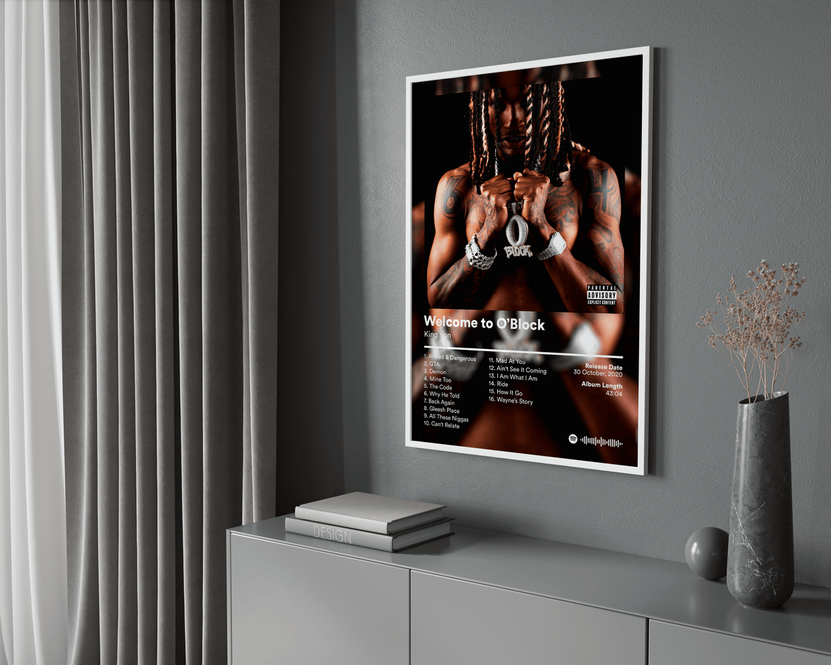 King Von 'Welcome To O Block' Album Poster - Posters, Prints & Wall Art | HYPE Posters